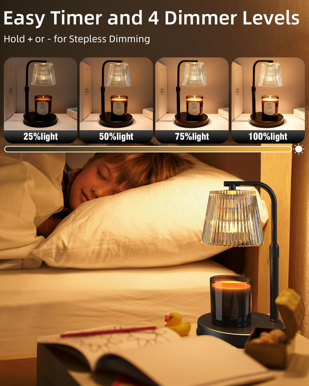 Candle Warmer Lamp with Timer Dimmer - Birthday Gifts for Women Men