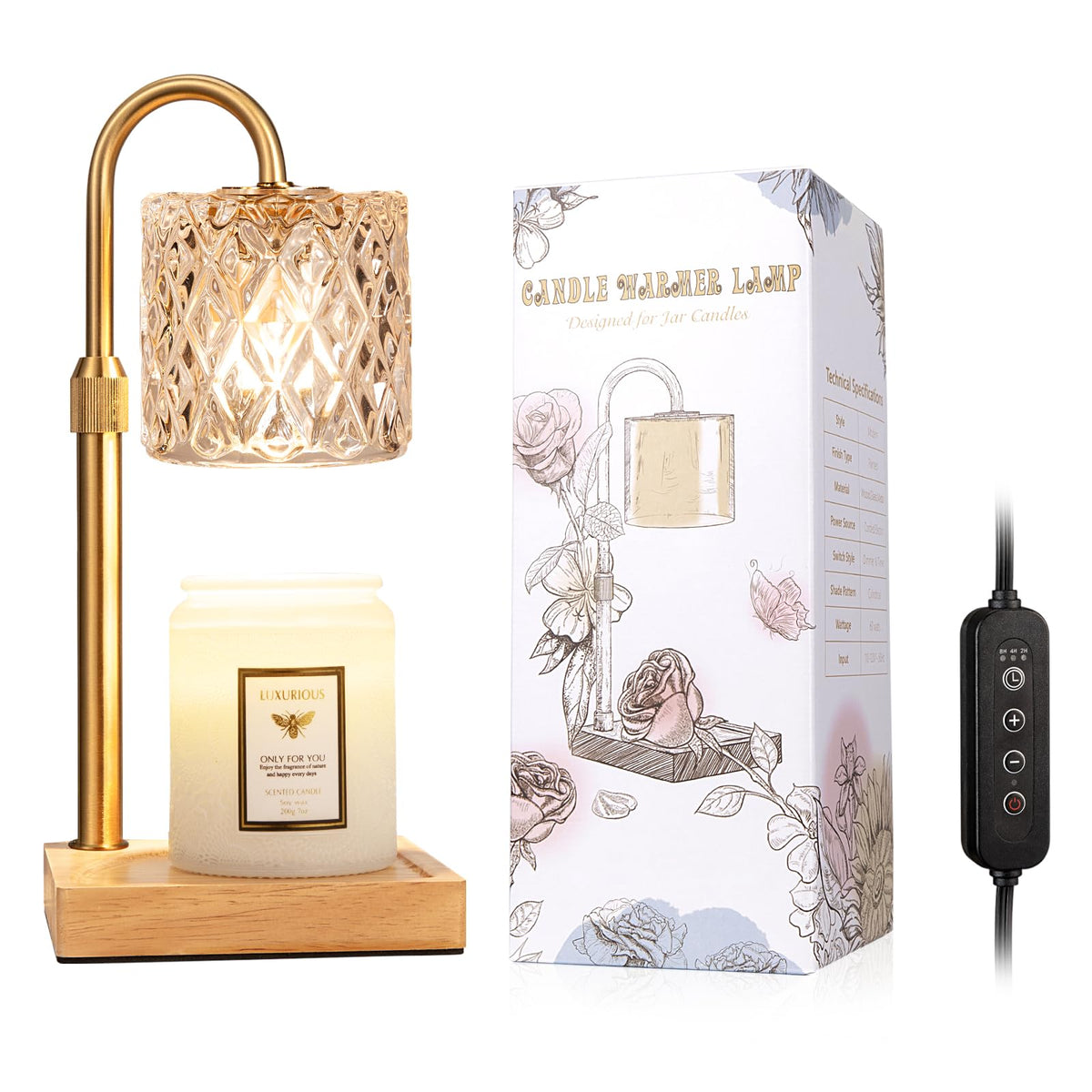 Candle Warmer Lamp with Timer,Wax Melt Warmer Birthday Gifts for Women