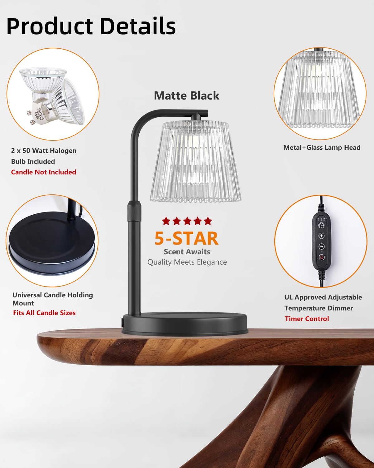 Candle Warmer Lamp with Timer Dimmer - Birthday Gifts for Women Men