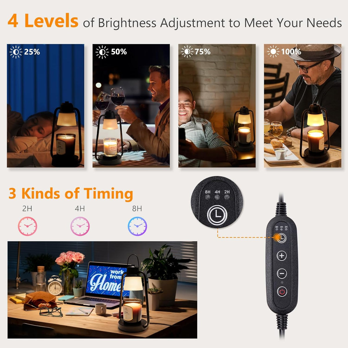 Candle Warmer Lamp with Timer Dimmer - Birthday Gifts for Women Men