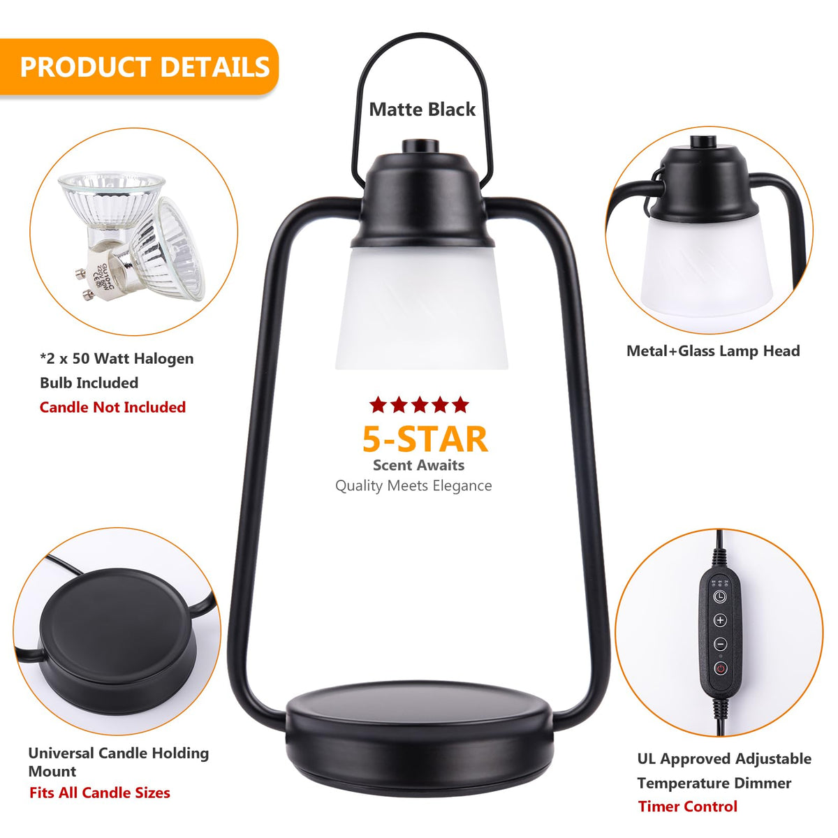 Candle Warmer Lamp with Timer Dimmer - Birthday Gifts for Women Men