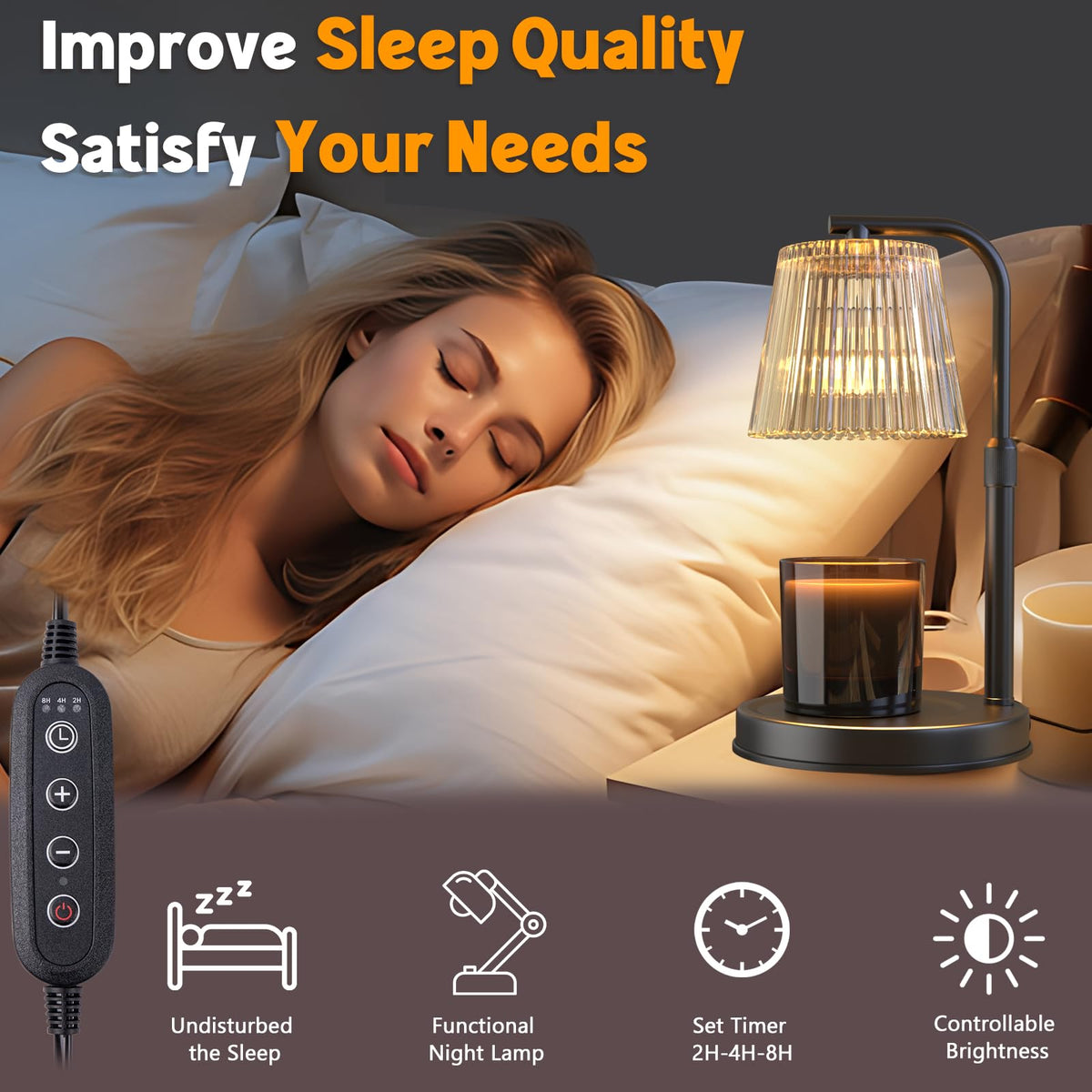 Candle Warmer Lamp with Timer Dimmer - Birthday Gifts for Women Men