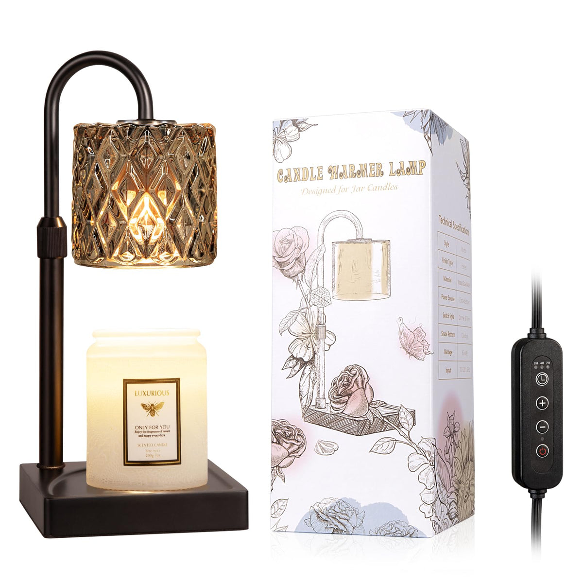 Candle Warmer Lamp with Timer,Wax Melt Warmer Birthday Gifts for Women
