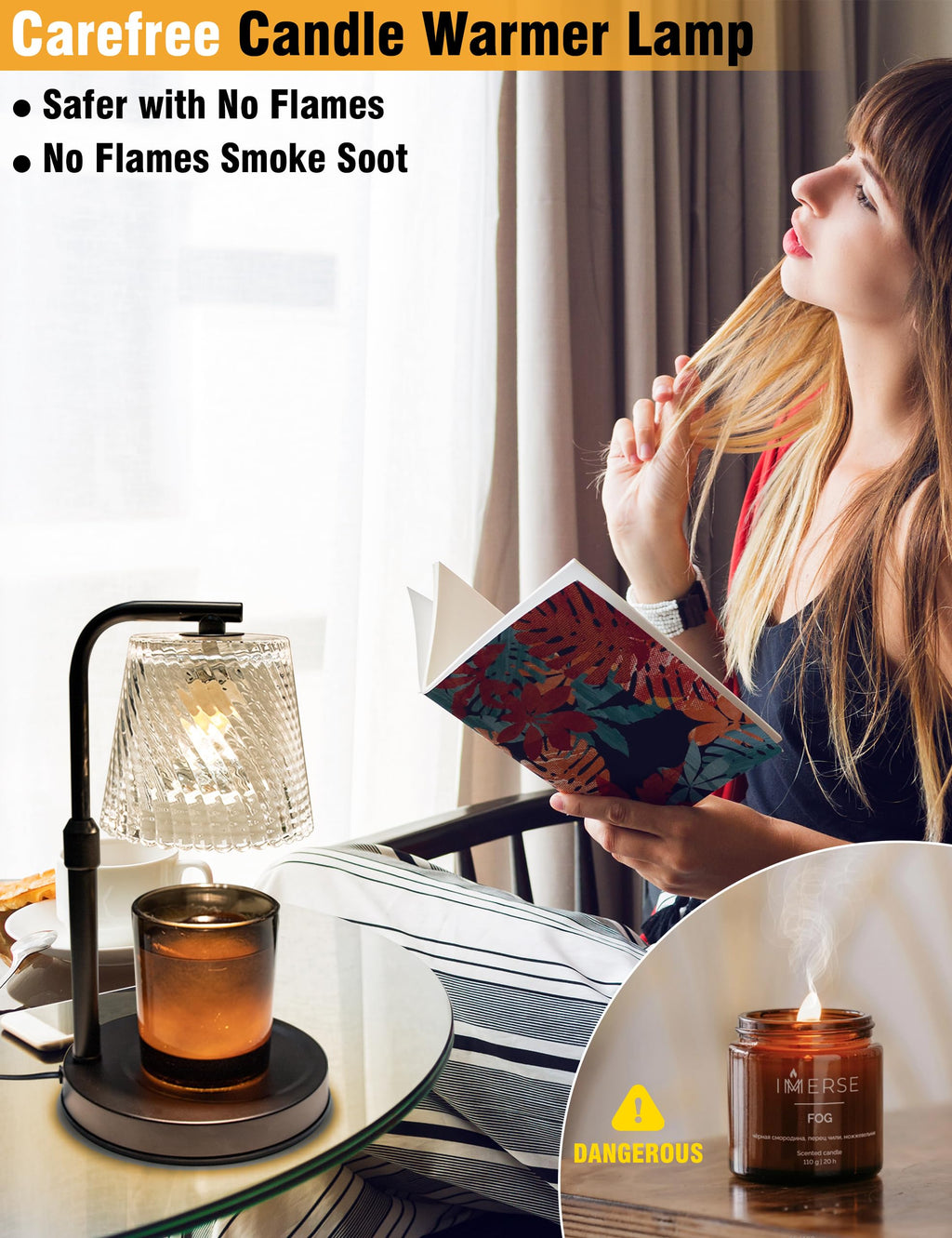 Candle Warmer Lamp with Timer Dimmer - Birthday Gifts for Women Men