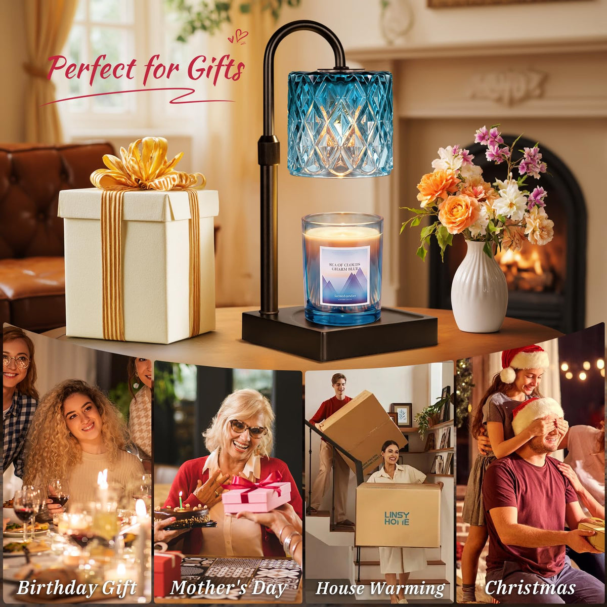 Candle Warmer Lamp with Timer,Wax Melt Warmer Birthday Gifts for Women