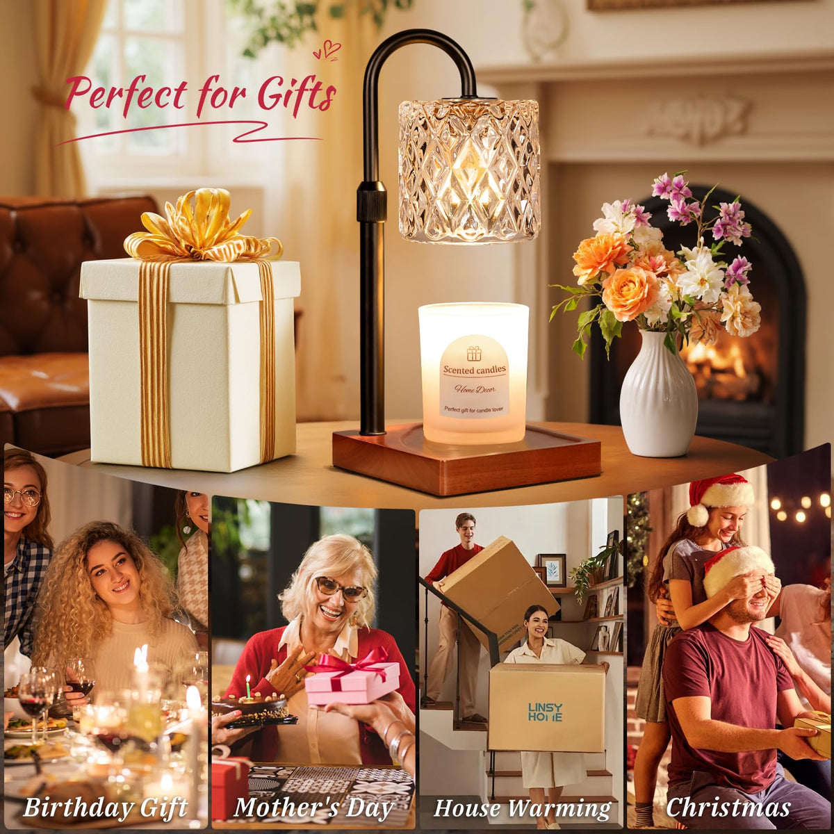 Candle Warmer Lamp with Timer,Wax Melt Warmer Birthday Gifts for Women