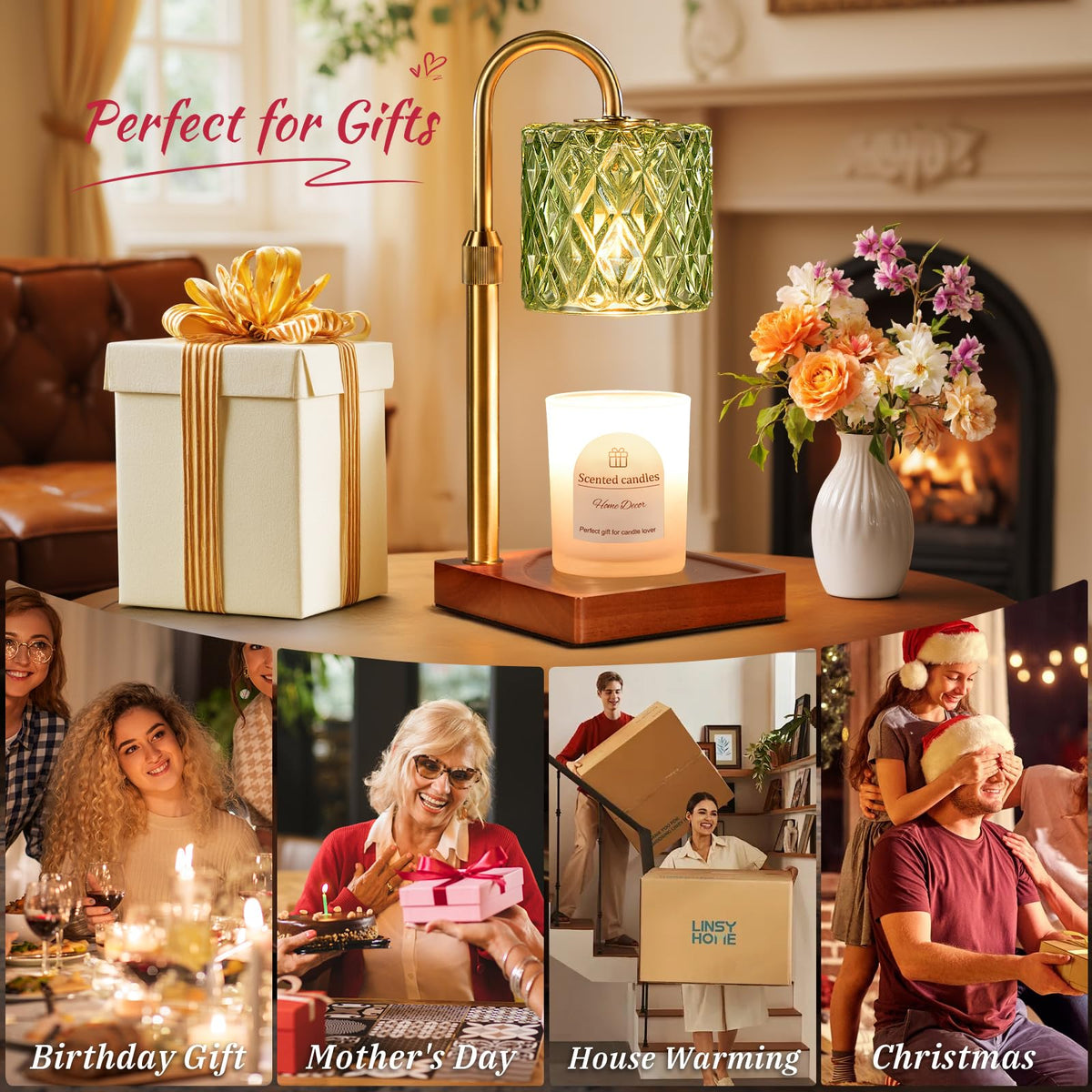 Candle Warmer Lamp with Timer,Wax Melt Warmer Birthday Gifts for Women