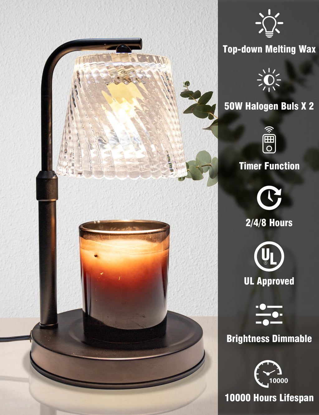 Candle Warmer Lamp with Timer Dimmer - Birthday Gifts for Women Men