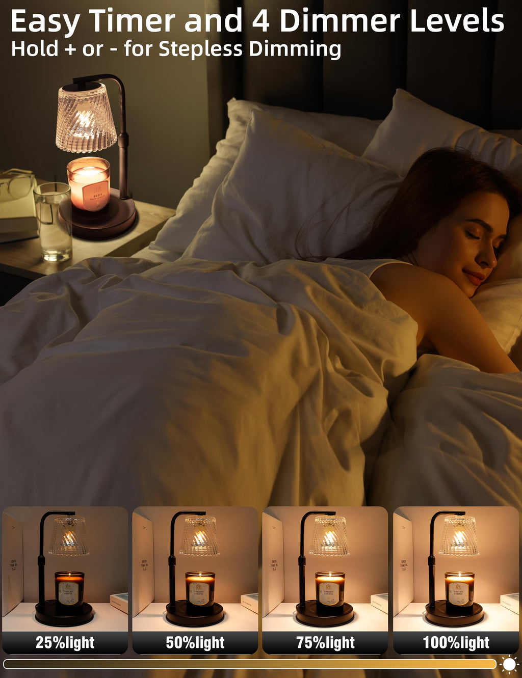 Candle Warmer Lamp with Timer Dimmer - Birthday Gifts for Women Men