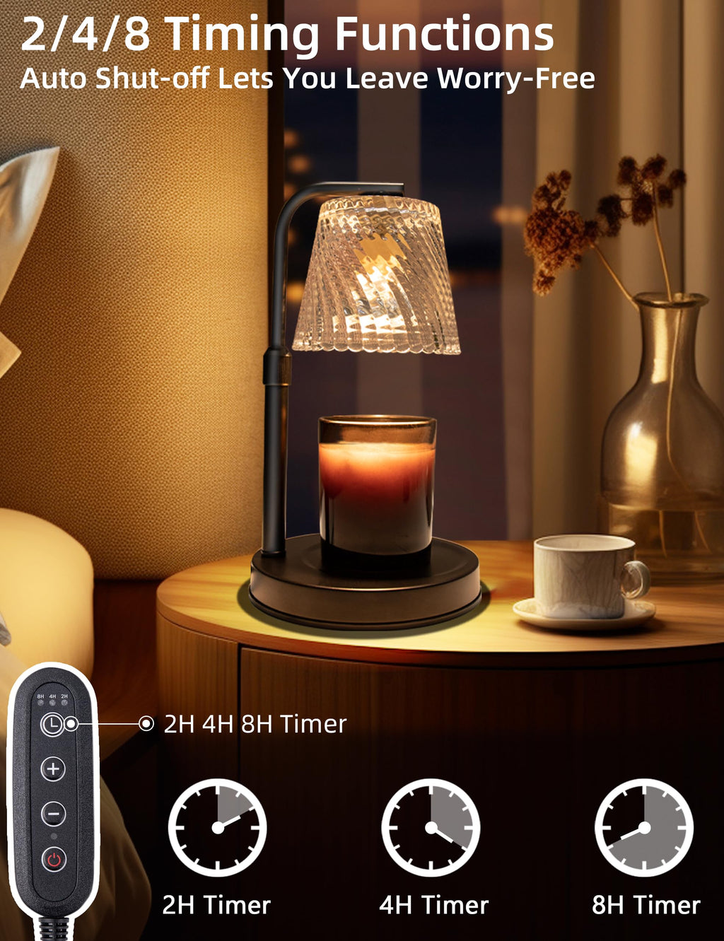 Candle Warmer Lamp with Timer Dimmer - Birthday Gifts for Women Men