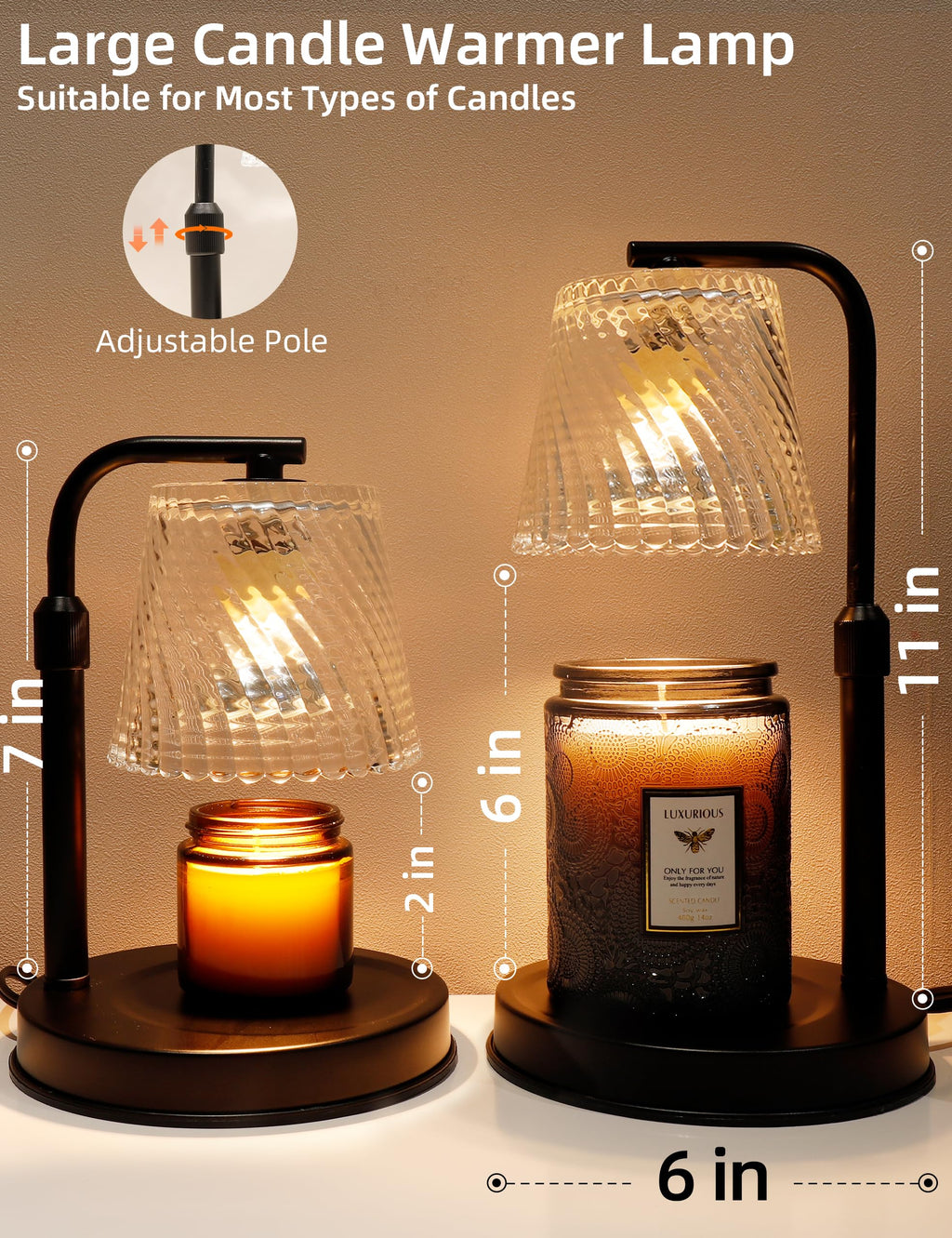Candle Warmer Lamp with Timer Dimmer - Birthday Gifts for Women Men