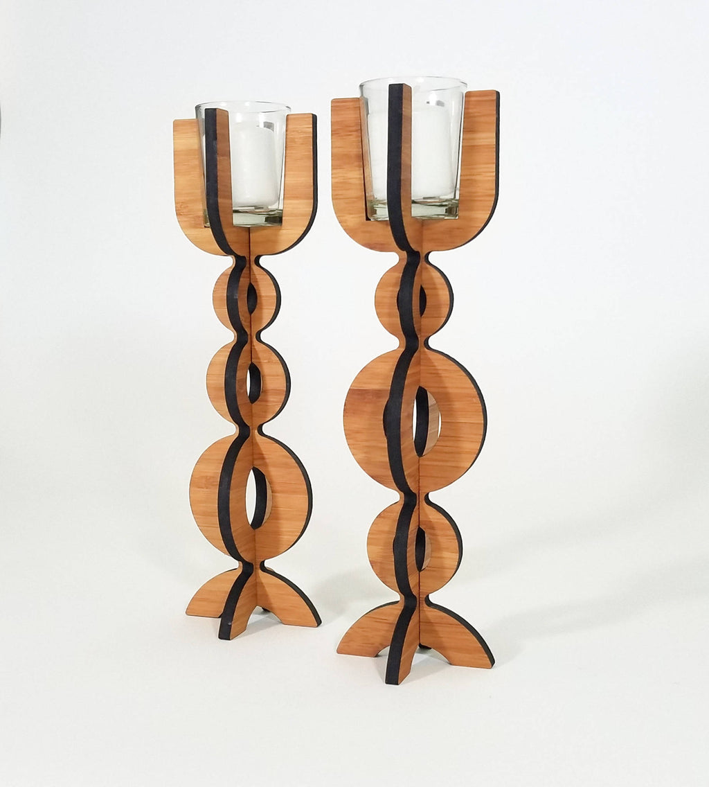 Bubble Votive Candlestick in sustainable bamboo